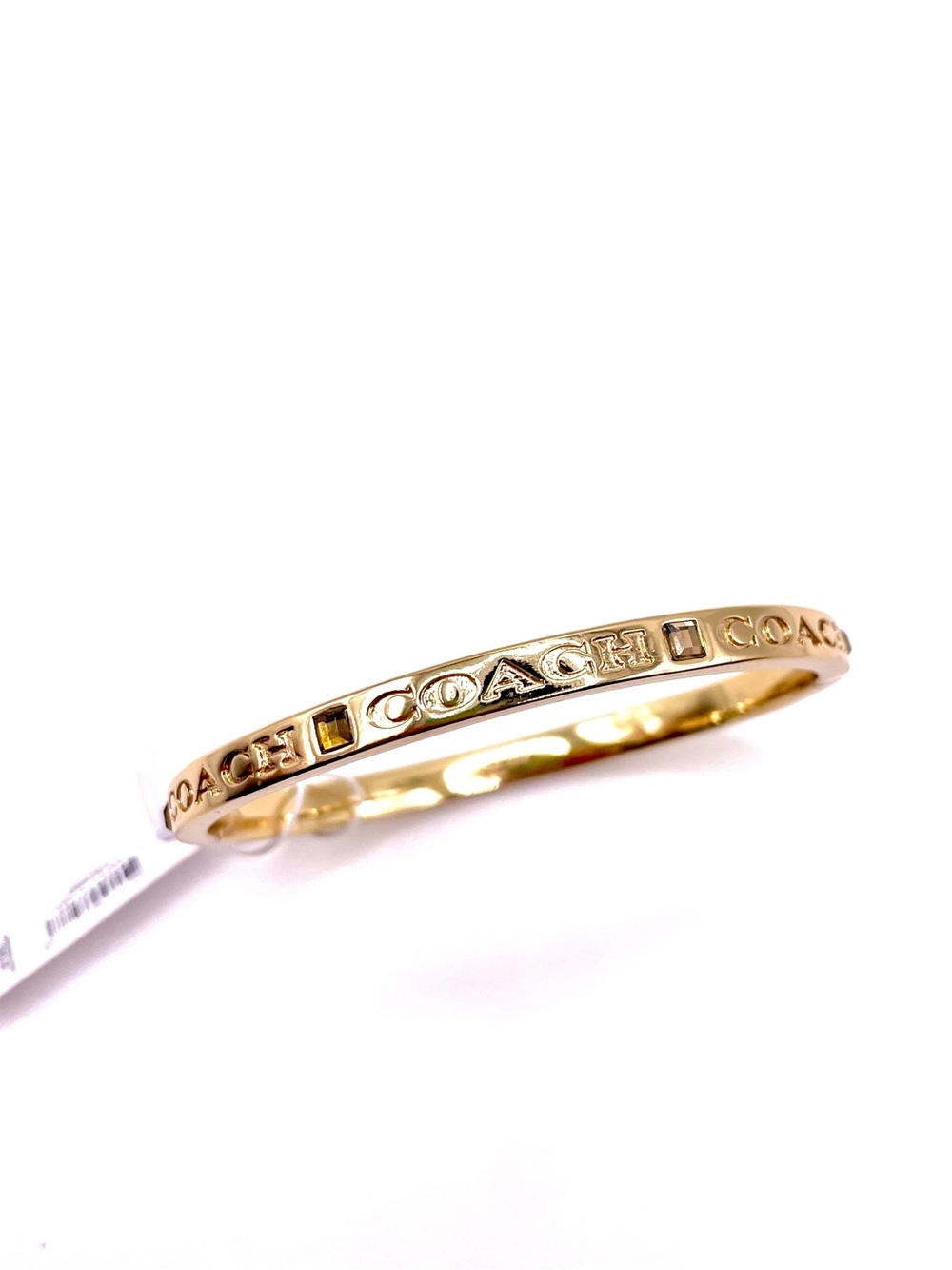 Coach Gold-Tone Logo Slim Bangle Bracelet